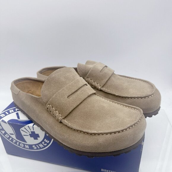 Birkenstock Naples Wrapped Clog Suede Leather Taupe Mens EU 42 US 9- 9.5 Wide - Picture 3 of 11